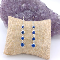 Sterling Silver Triple Circle Lapis Lazuli Earrings