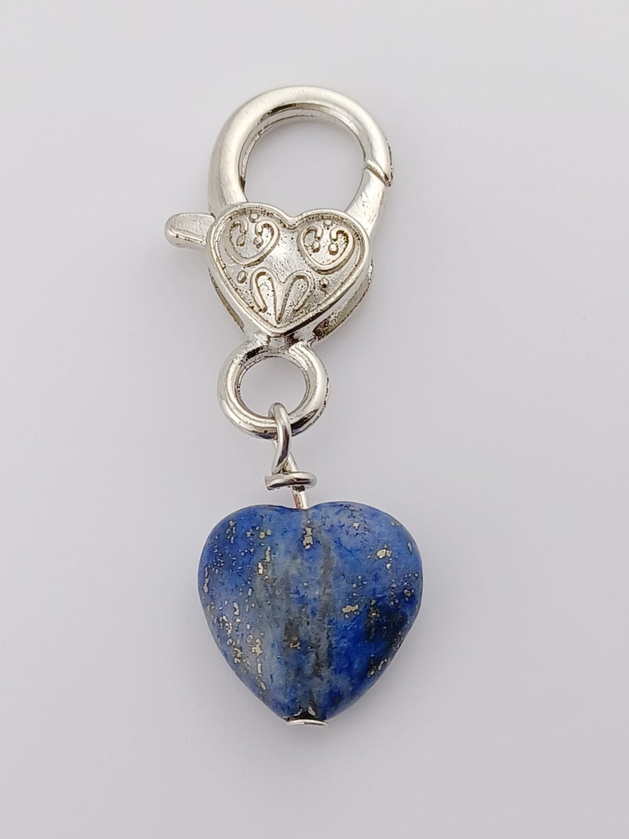 Lapis Lazuli Heart Crystal Pet Charm