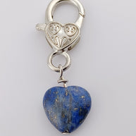 Lapis Lazuli Heart Crystal Pet Charm