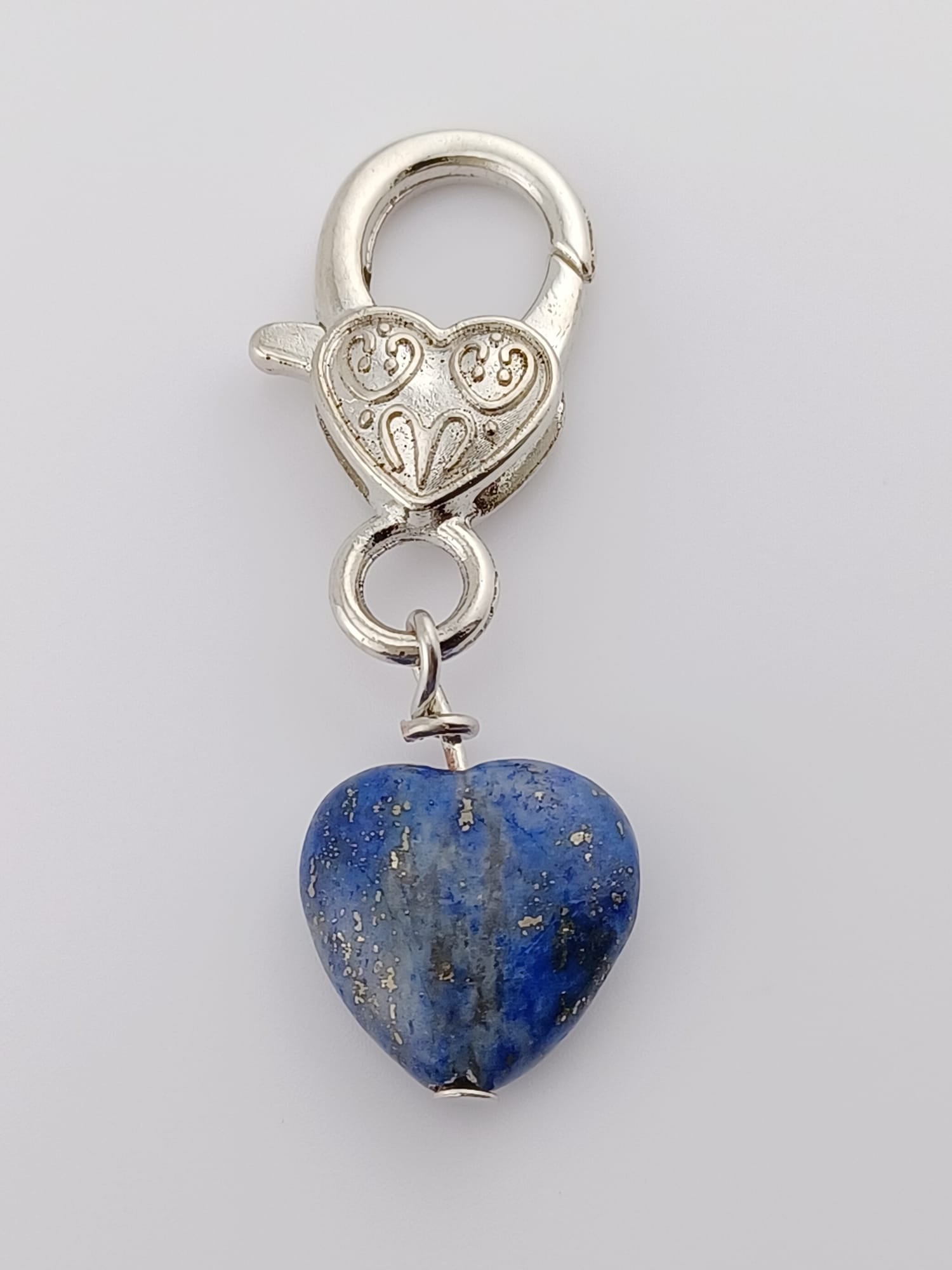 Lapis Lazuli Heart Crystal Pet Charm