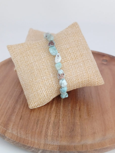 Larimar Chip Stretch Bracelet
