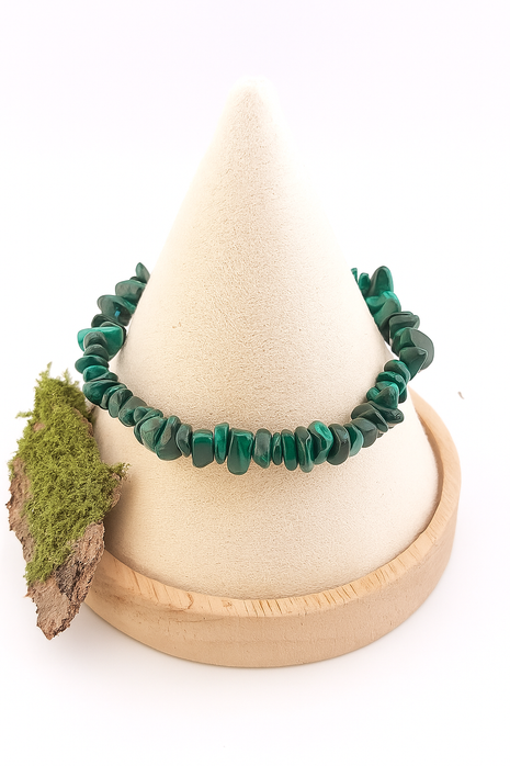 Malachite Chip Stretch Bracelet