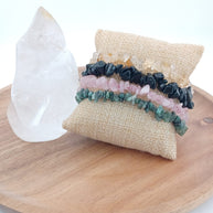 Black Obsidian Chip Stretch Bracelet