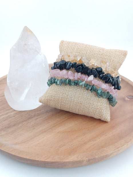 Rose Quartz Chip Stretch Bracelet