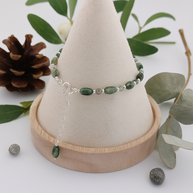 Moss Agate and Sterling Silver Bracelet