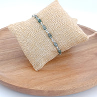 Moss Agate and Sterling Silver Bracelet