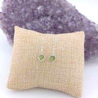 Sterling Silver Faceted Peridot Teardrop Earrings