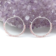 Sterling Silver Faceted Pink Tourmaline Hoop Earrings