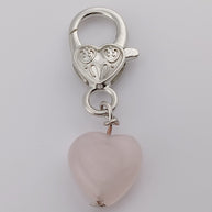 Rose Quartz Crystal Heart Pet Charm