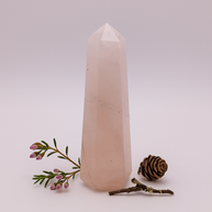 Small Polished Rose Quartz Crystal Tower