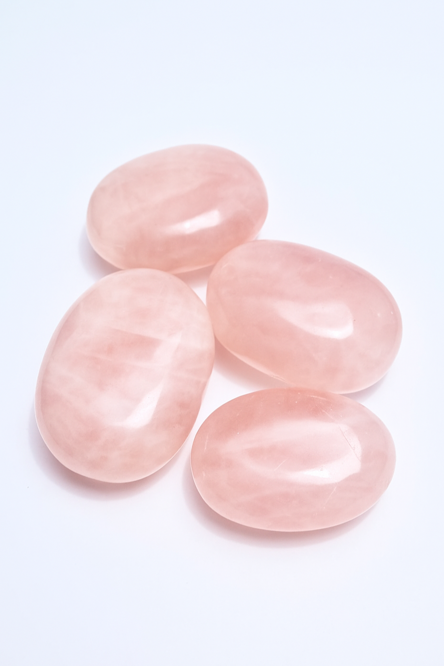Rose Quartz Crystal Palm Stone