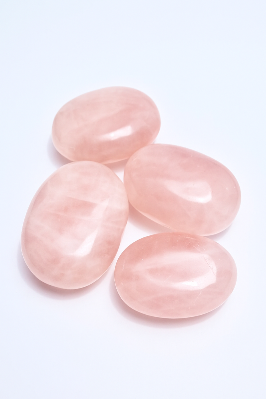 Rose Quartz Crystal Palm Stone