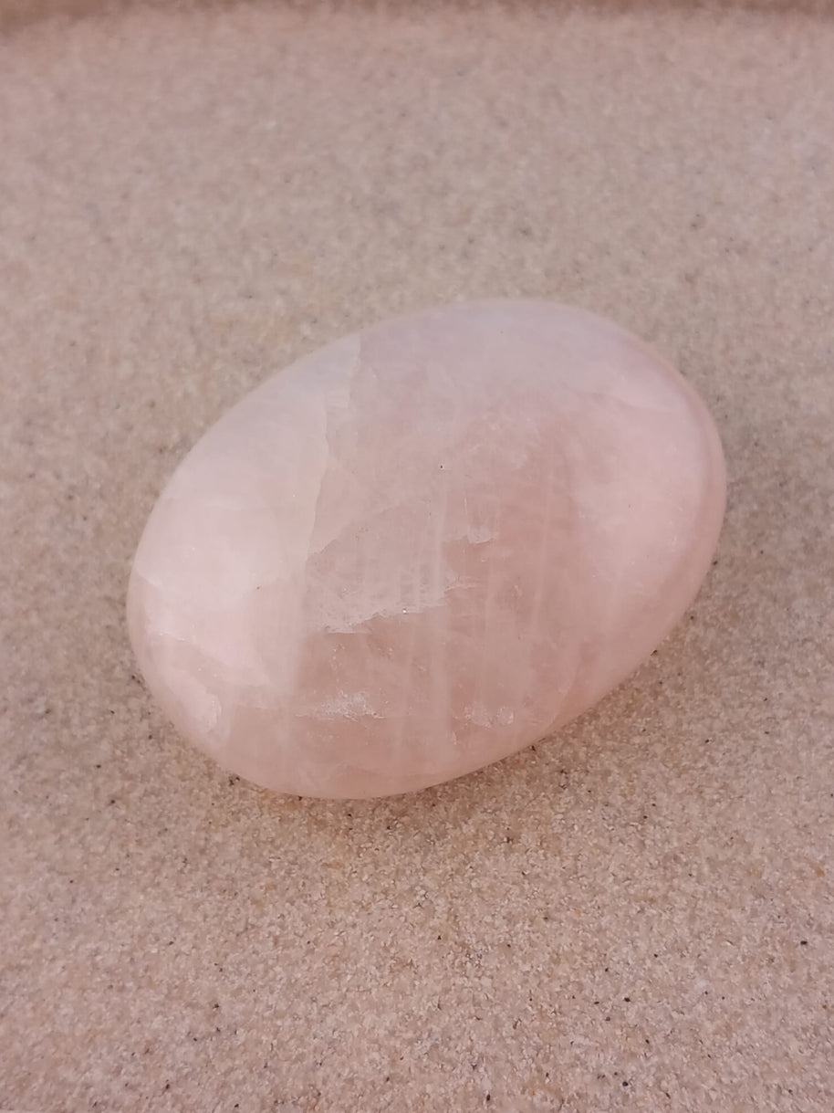 Rose Quartz Crystal Palm Stone