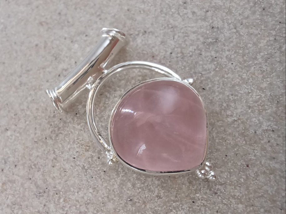 Sterling Silver Rose Quartz Inverted Pear Pendant Necklace – 16-18” Fine Snake Chain