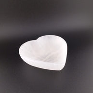 Selenite Heart Crystal Charging Bowl – 10cm