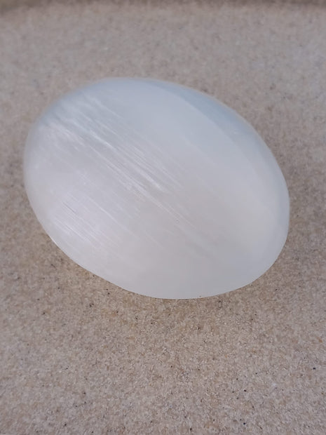 Selenite Crystal Palm Stone