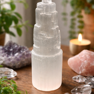 Natural Selenite Crystal Tower 15cm