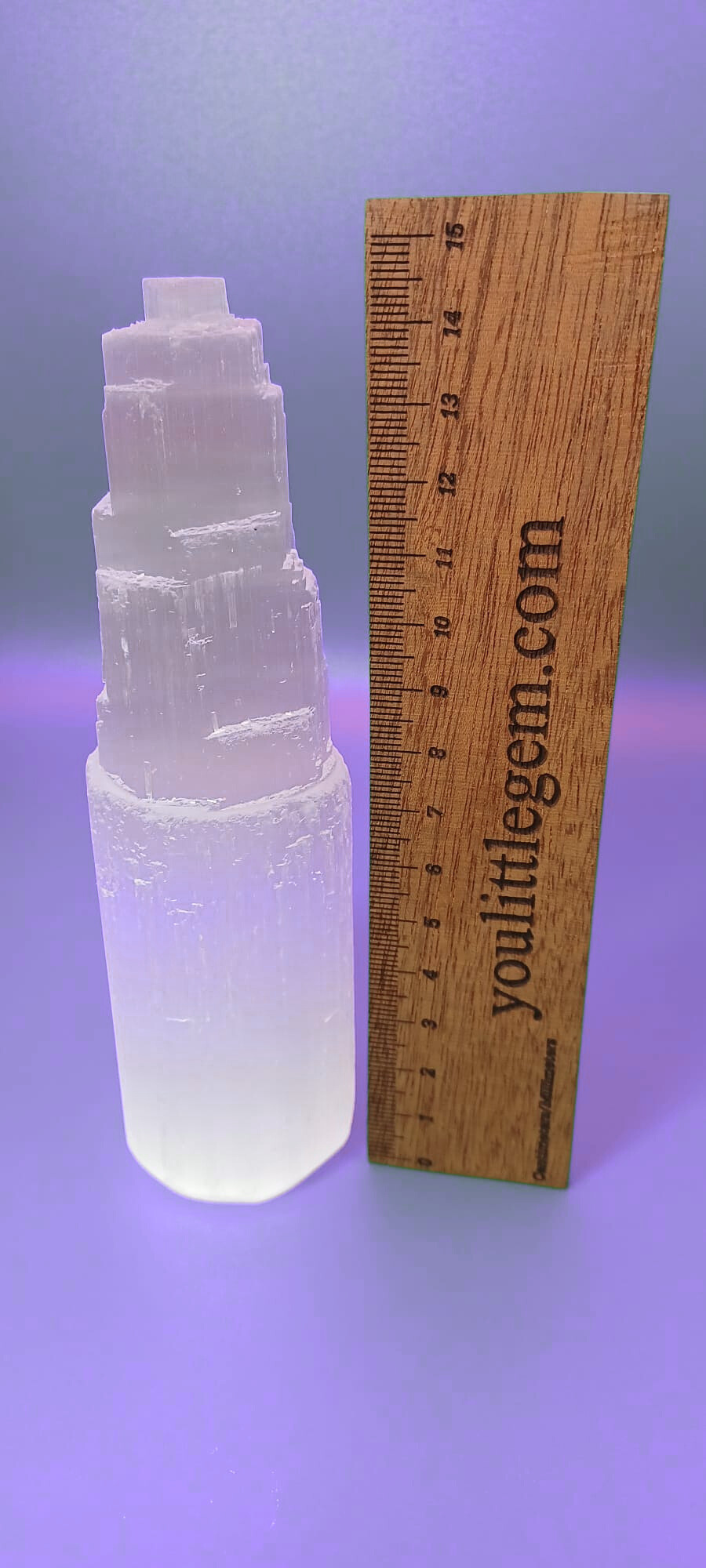 Natural Selenite Crystal Tower 15cm