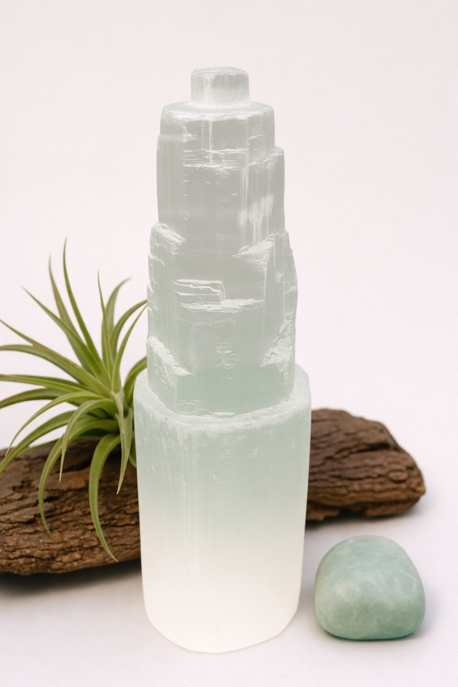 Natural Selenite Crystal Tower 15cm
