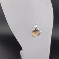 Sterling Silver Smoky Quartz Pendant Necklace – 18” Trace Chain