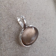 Sterling Silver Smoky Quartz Pendant Necklace – 18” Trace Chain