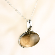 Sterling Silver Smoky Quartz Pendant Necklace – 18” Trace Chain