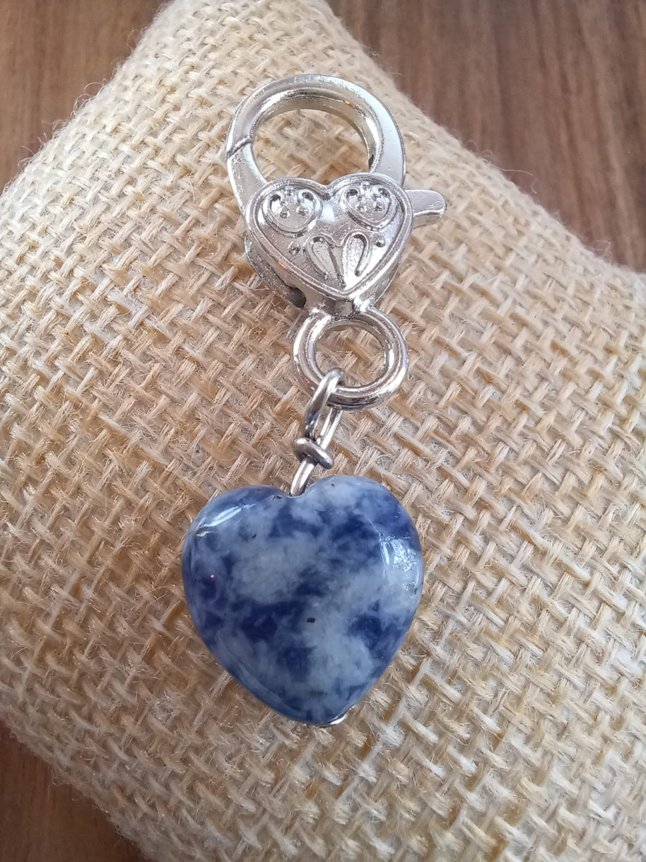 Sodalite Heart Crystal Pet Charm