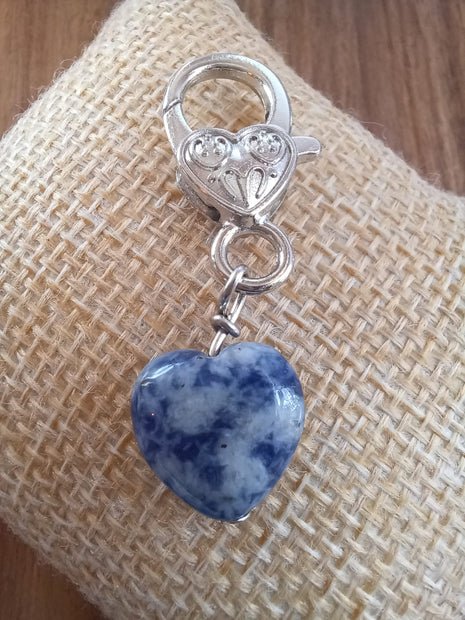 Sodalite Heart Crystal Pet Charm
