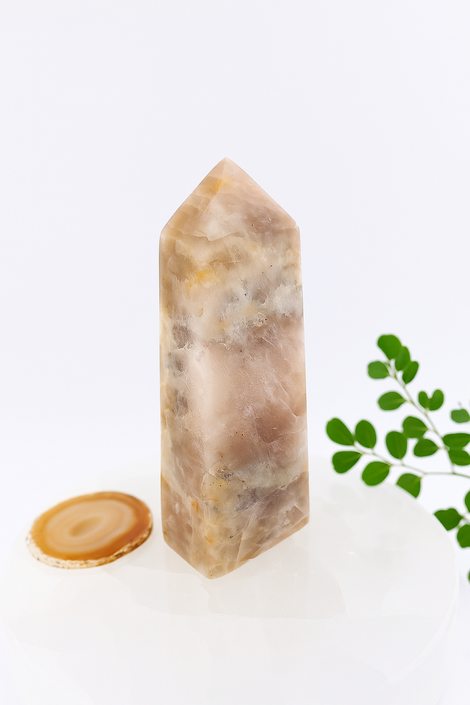 Polished Sunstone Moonstone Crystal Tower