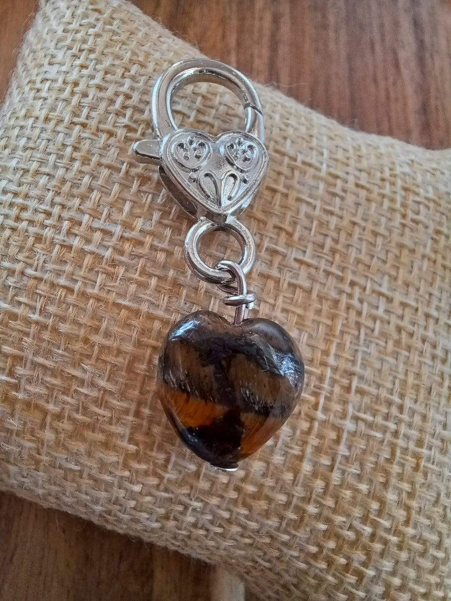 Tiger’s Eye Heart Crystal Pet Charm