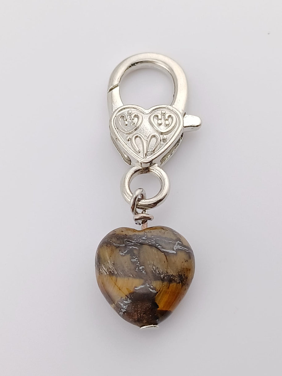 Tiger’s Eye Heart Crystal Pet Charm