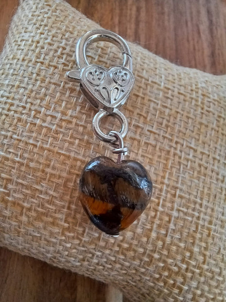 Tiger’s Eye Heart Crystal Pet Charm