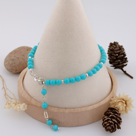 Turquoise and Sterling Silver Cluster Bracelet