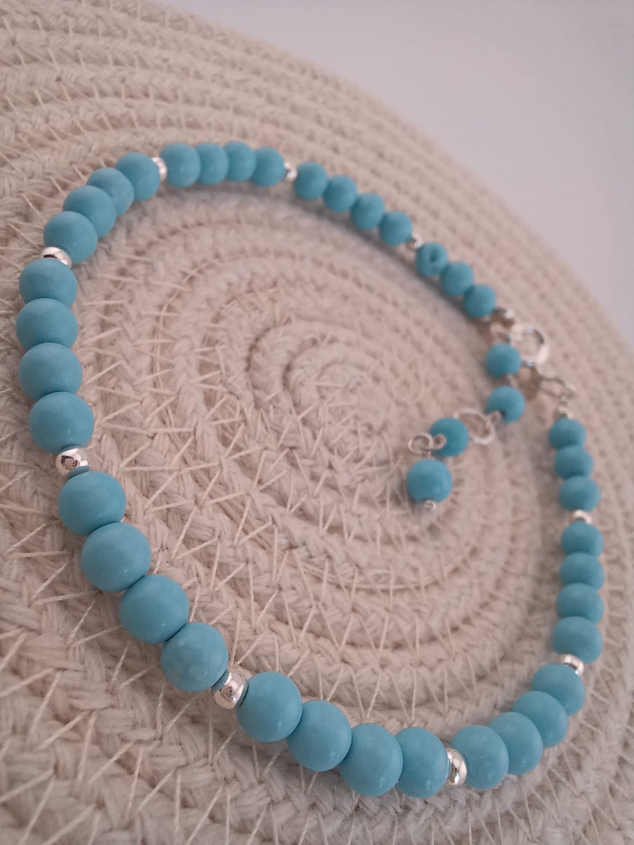 Turquoise and Sterling Silver Cluster Bracelet