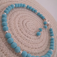 Turquoise and Sterling Silver Cluster Bracelet