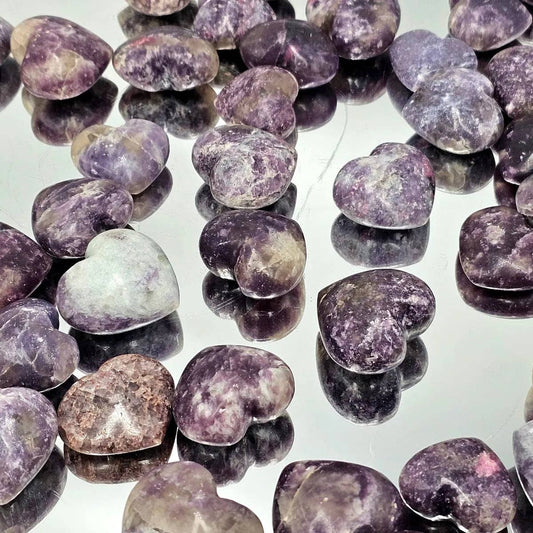 Lepidolite Crystal Pocket Hearts