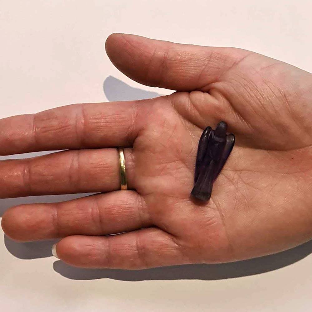 Small Amethyst Angel Crystal Carving - Serenity, Protection, and Spiritual Connection