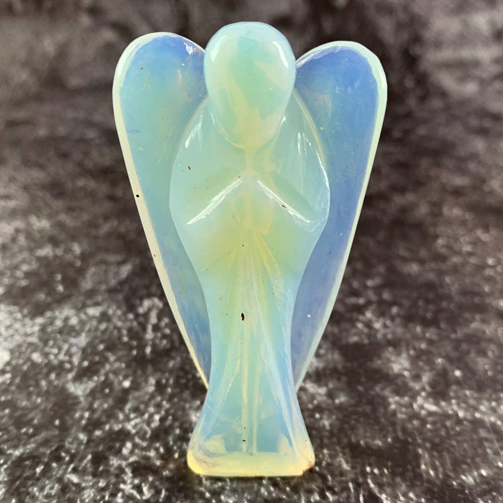 Opalite Angel Carving - Hope, Clarity, and Gentle Energy 7.5cm